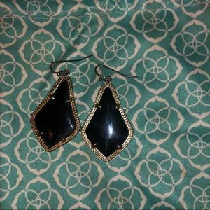 Black Alex Drop Earrings In Gold - Kendra Scott